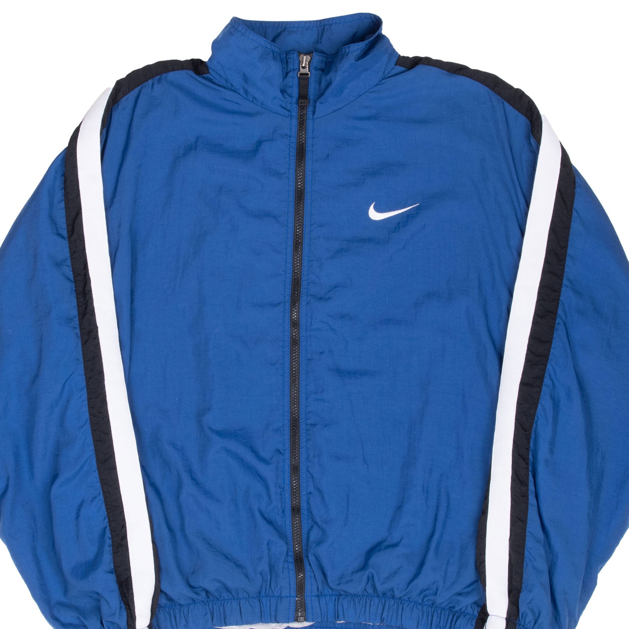 Vintage Nike Big Swoosh Blue Windbreaker Jacket 1990S Size Large