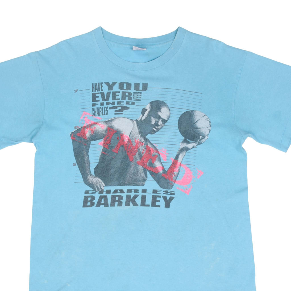 Vintage Nike Charles Barkley Tee Shirt Late 1980S Size Large Made In USA With Single Stitch Sleeves
