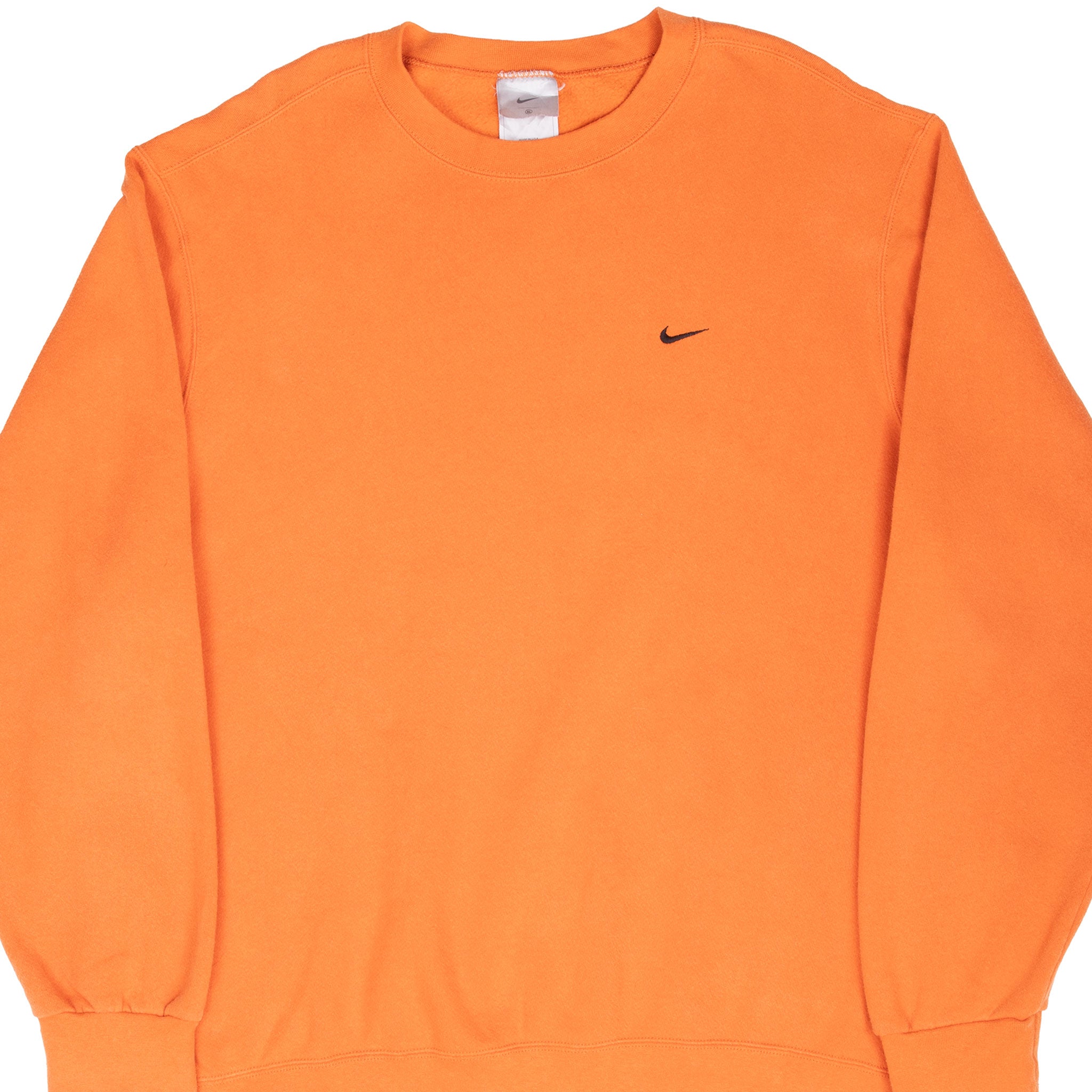 Vintage Nike Classic Swoosh Orange Sweatshirt 2000S Size XL Made In Usa