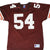 Front close-up of brown Cleveland Browns Champion jersey with white number 54
