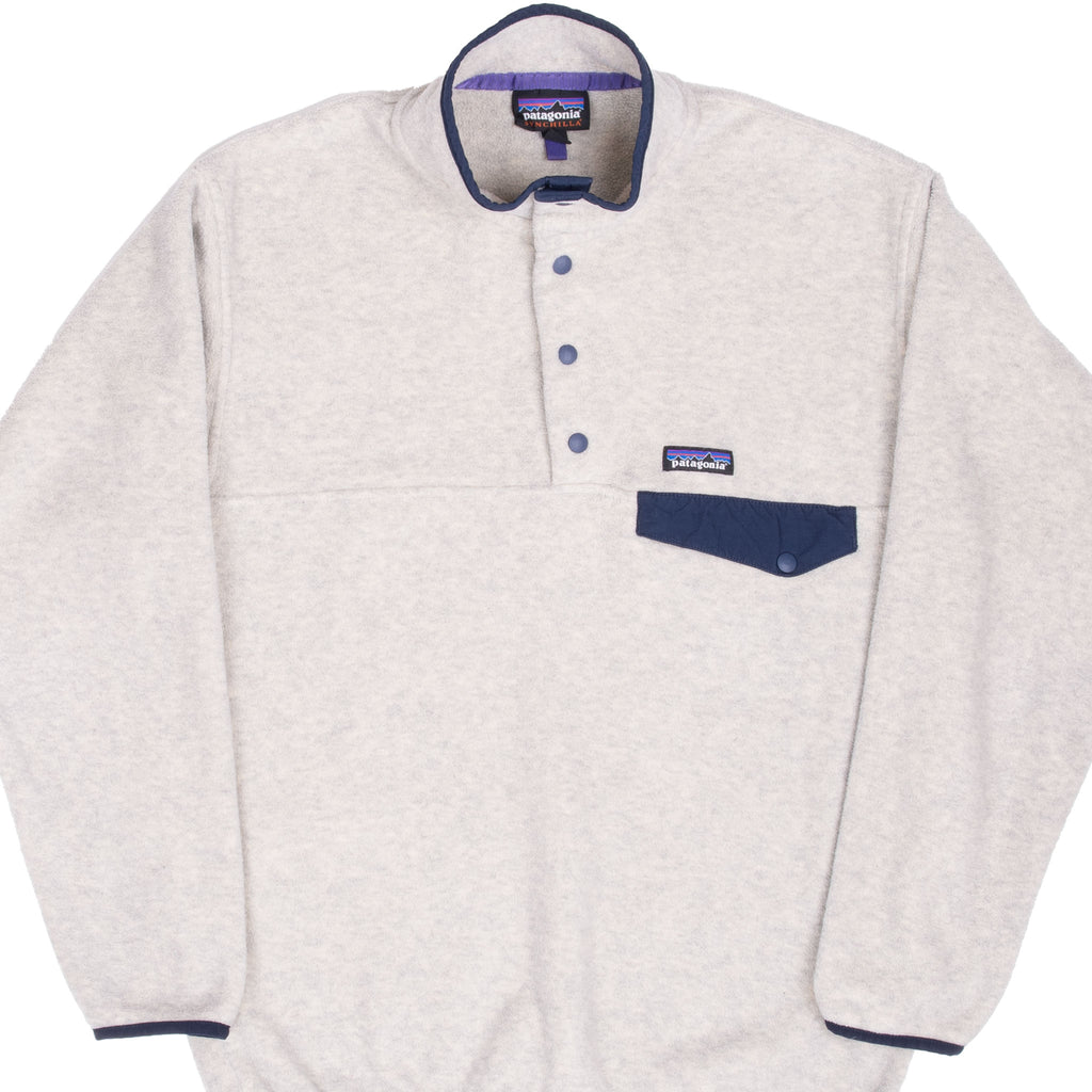 VINTAGE PATAGONIA BEIGE OAT SYNCHILLA SNAP T FLEECE PULLOVER JACKET 2016 MEDIUM