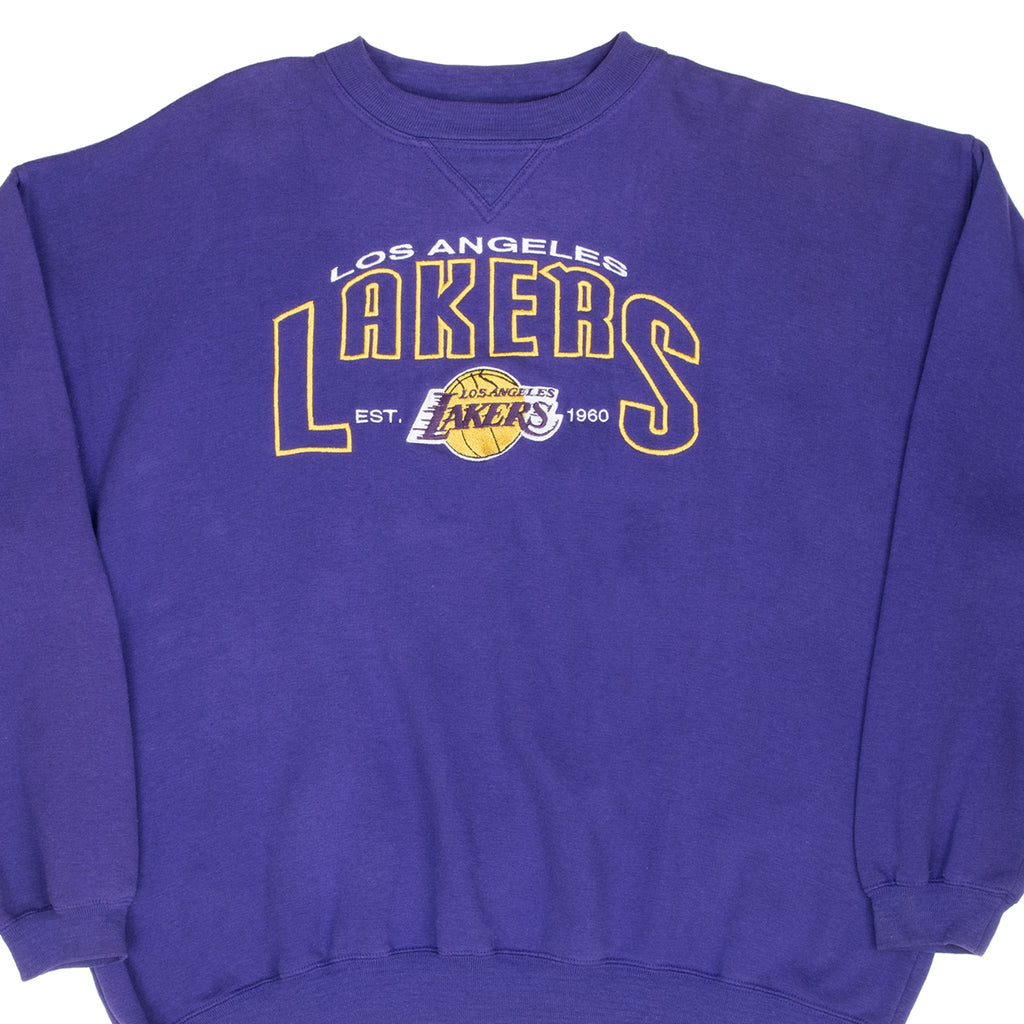 Vintage Nba Los Angeles Lakers Embroidered Sweatshirt 1990S Size XL Made In Usa
