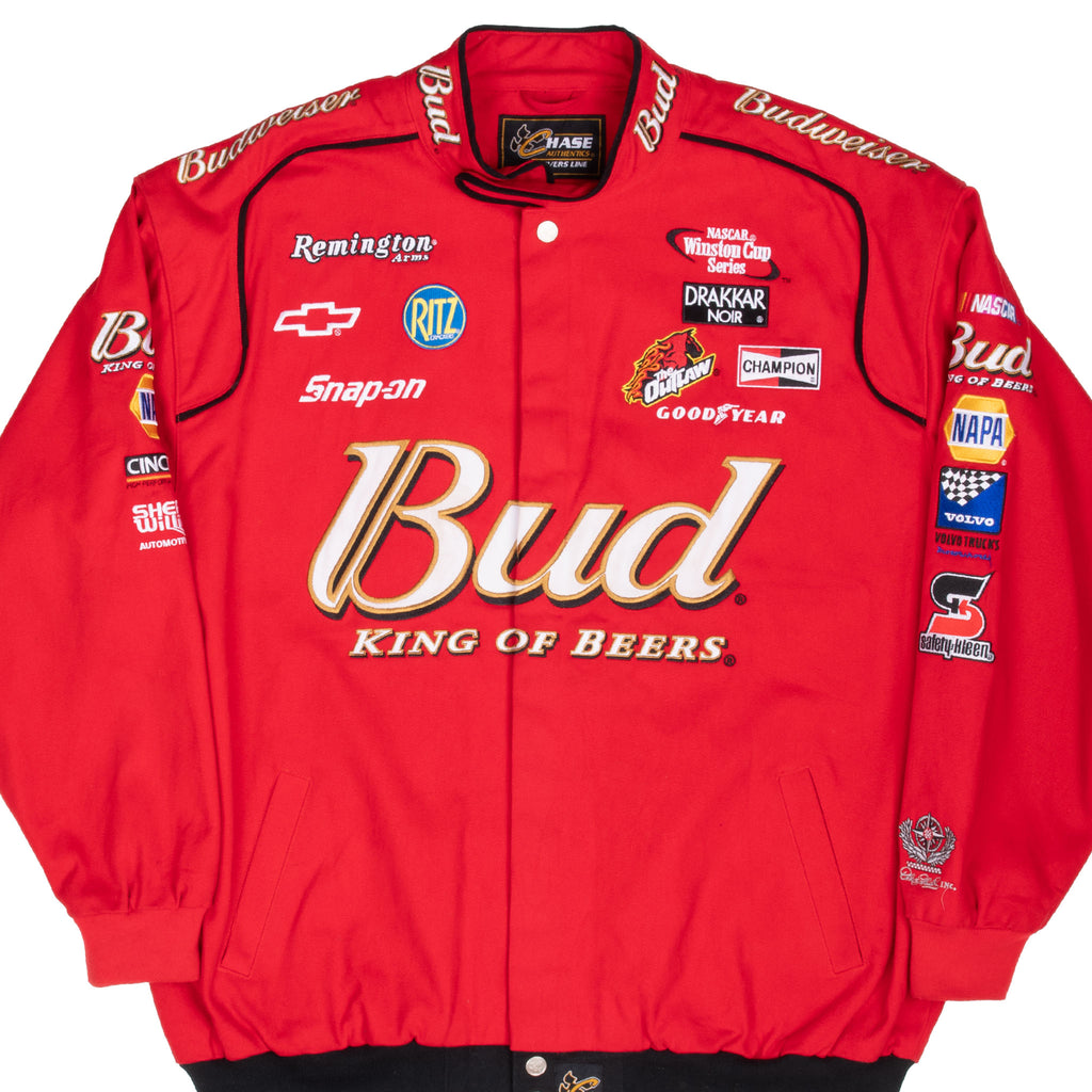 Vintage Nascar Budweiser Bud King Of Beers Dale Earnhardt Racing Jacket 1990S Size 2XL