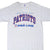 Front of grey New England Patriots T-shirt with blue and red NFL Pro Line graphic