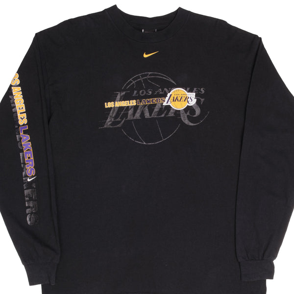 Vintage Nike NBA Los Angeles Lakers 1990s Nike Team Long Sleeve Tee Shirt Size Large