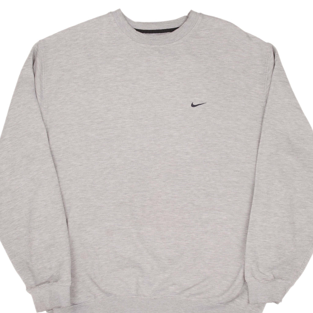 Vintage Nike Classic Swoosh Grey Sweatshirt 2000S Size 2XL