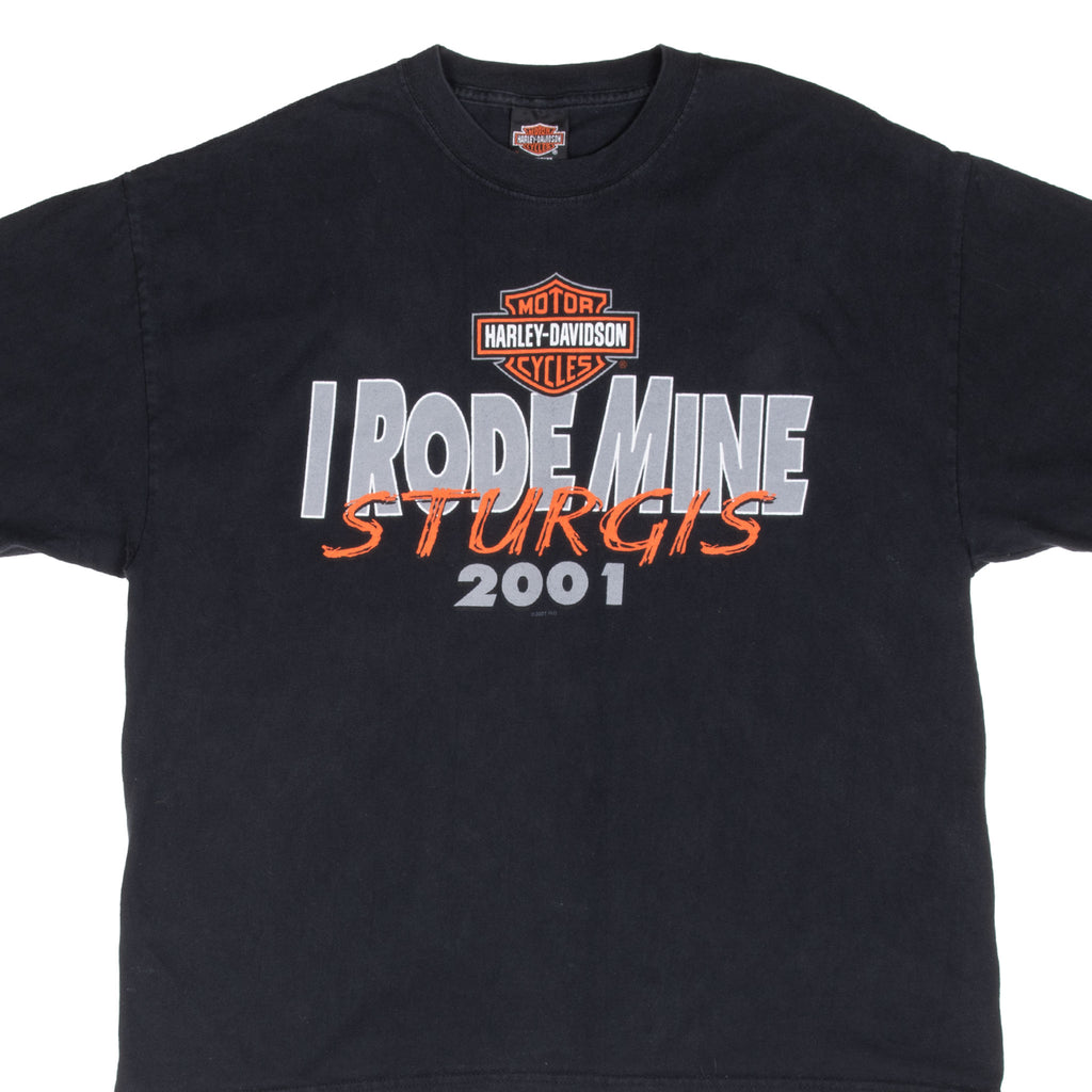 Vintage Harley Davidson I Rode Mine Sturgis South Dakota 2001 Tee Shirt Size XL