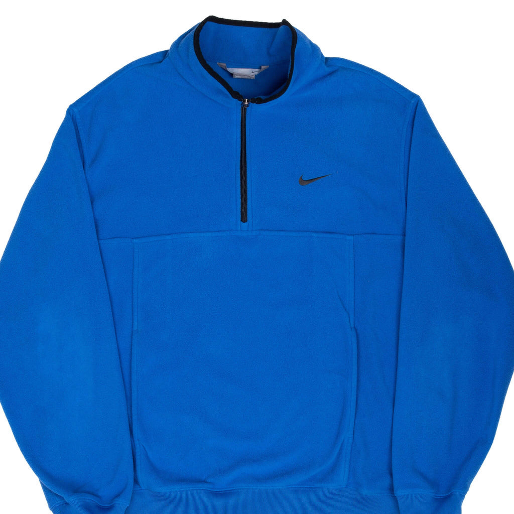 Vintage Nike Blue Quarter Zip Fleece Jacket 2000S Size XL