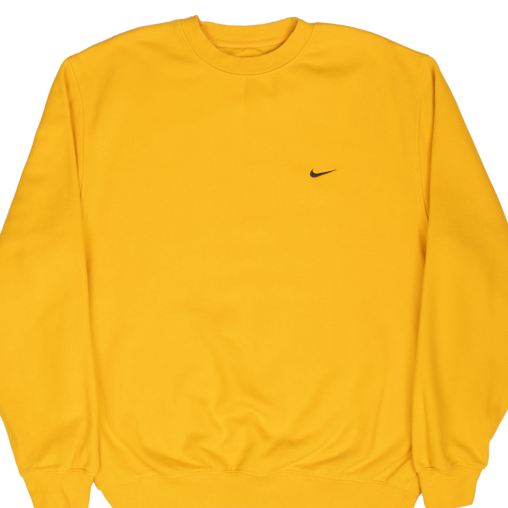 Vintage Nike Classic Swoosh Yellow Sweatshirt 2000S Size Large