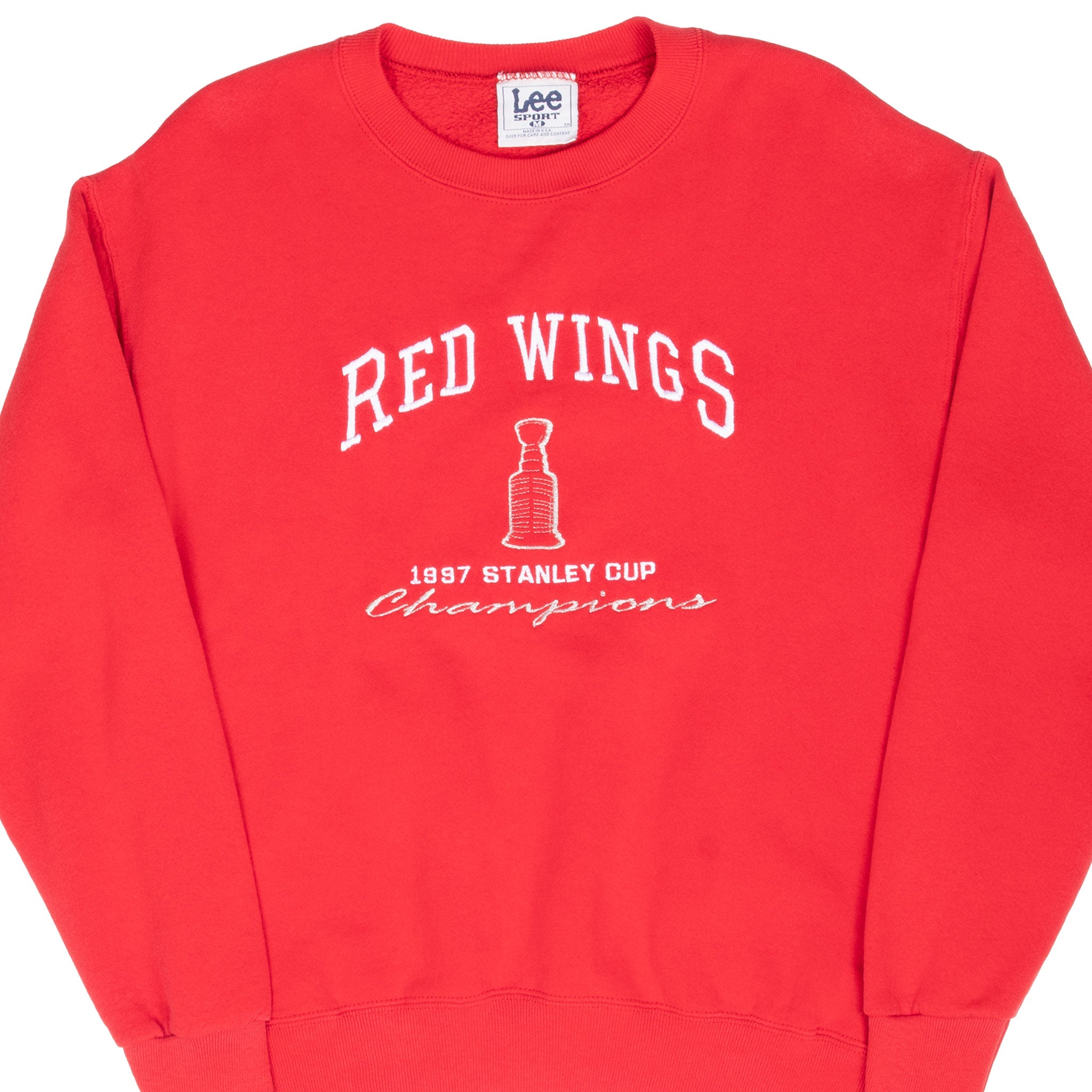 Vintage Nhl Detroit Red Wings Stanley Cup Champions 1997 Embroidered Sweatshirt Size Medium Made In USA