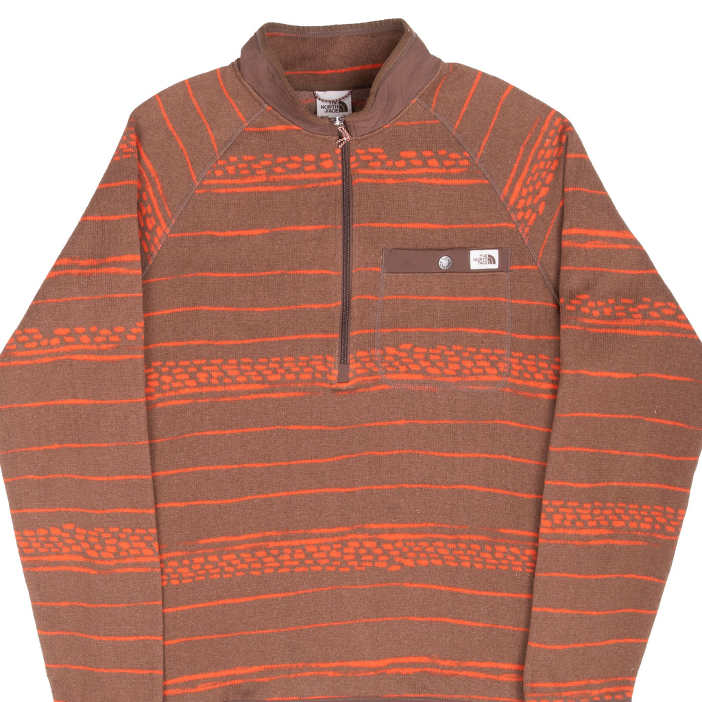 Vintage The North Face Brown Pullover Fleece Jacket 2000S Size Medium