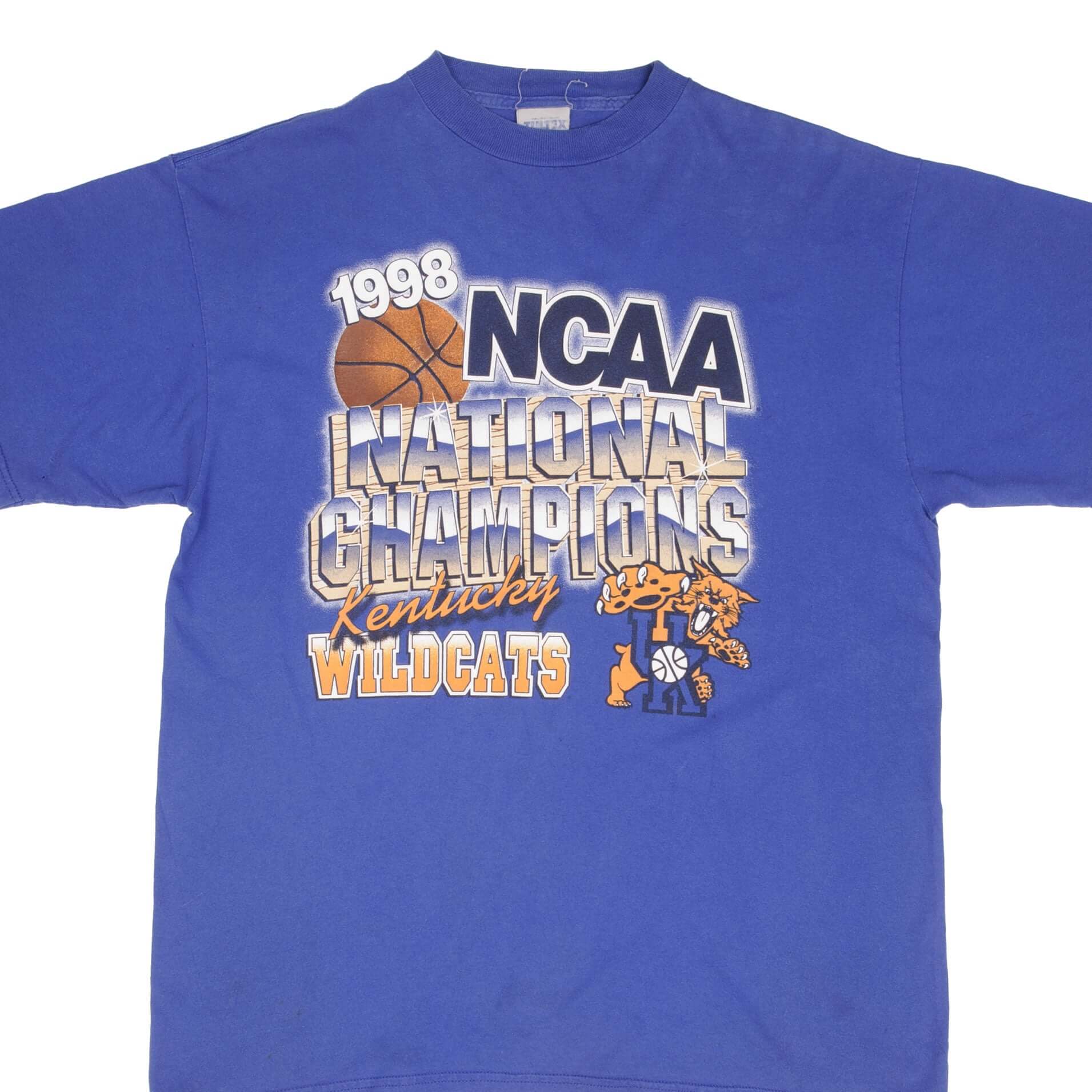 Vintage Ncaa University Of Kentucky Wildcats Champions 1998 Tee Shirt Size XL