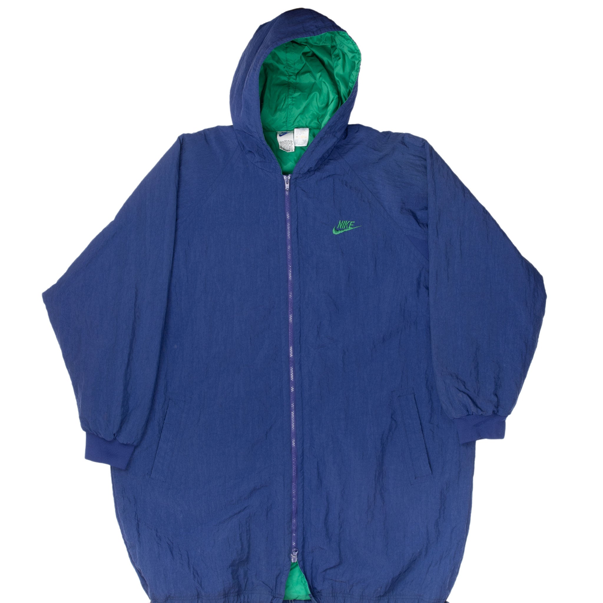 Vintage Nike Force Blue Windbreaker Coat Jacket 1990S Size XL