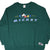 Front of dark green Disney sweatshirt with embroidered Mickey Mouse and MICKEY lettering