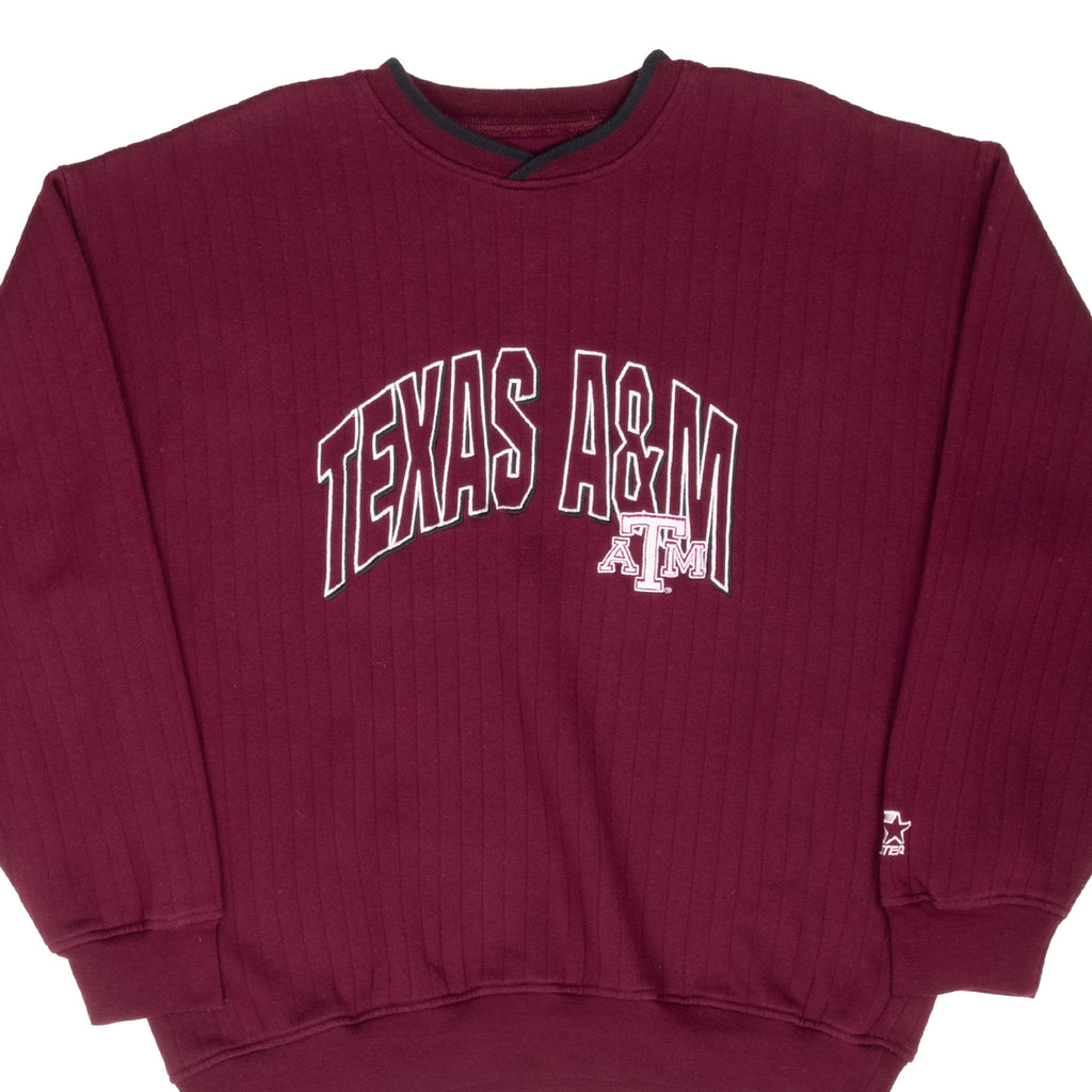 Vintage Texas A&amp;M University Burgundy Starter Sweatshirt Size XL 1990S
