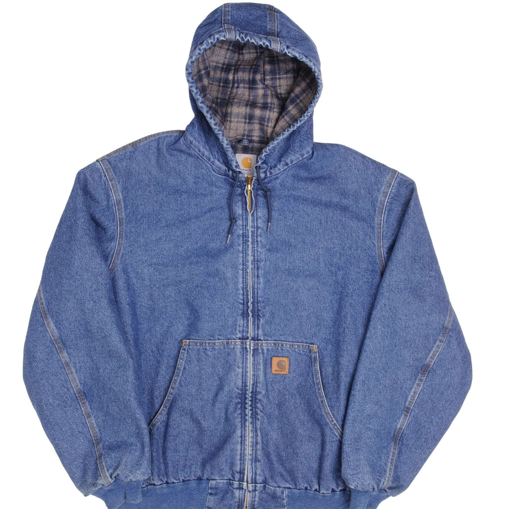 Vintage Carhartt Denim Hooded Jacket J139DST Size XL