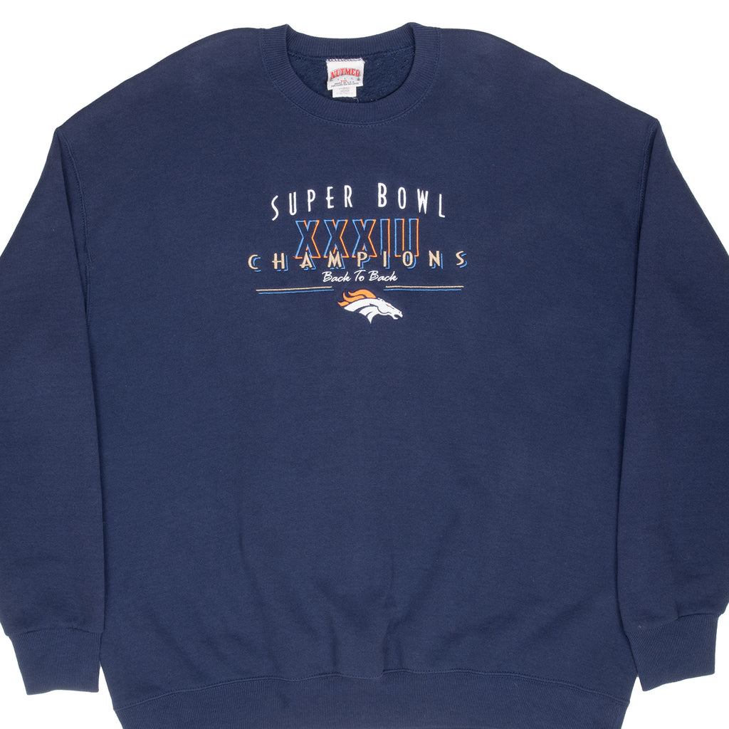 Vintage Nfl Denver Broncos Super Bowl Xxxiii Champions 1999 Sweatshirt Size 2XL Made In Usa