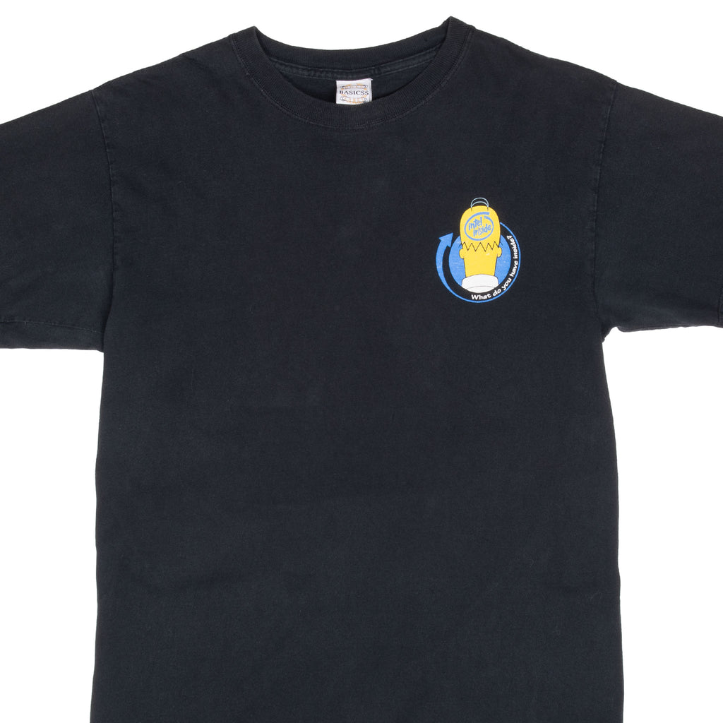 Vintage Intel Inside Homer Simpson Tee Shirt 1990S Size Large