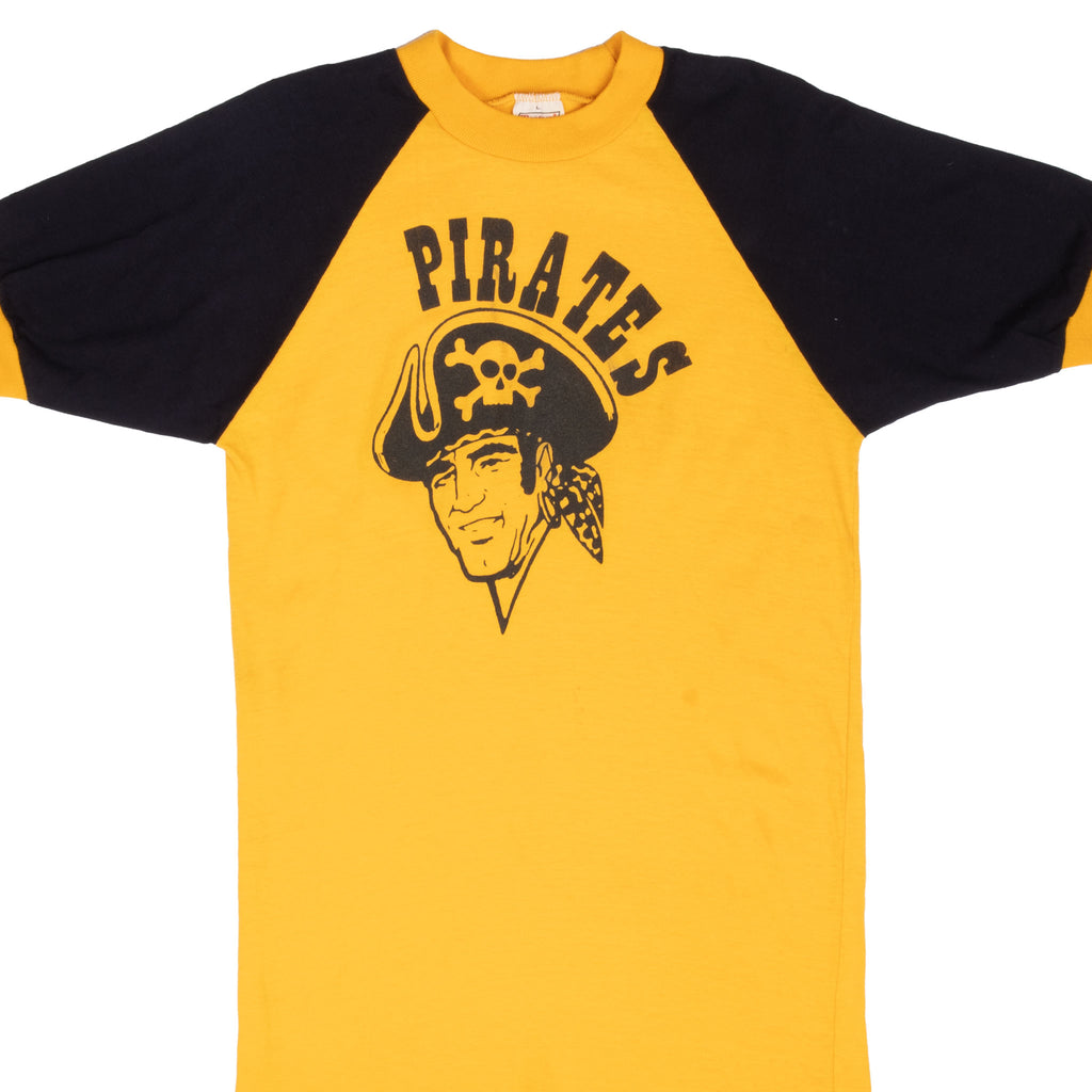 VINTAGE MLB PITTSBURGH PIRATES RAGLAN TEE SHIRT 1970S SMALL