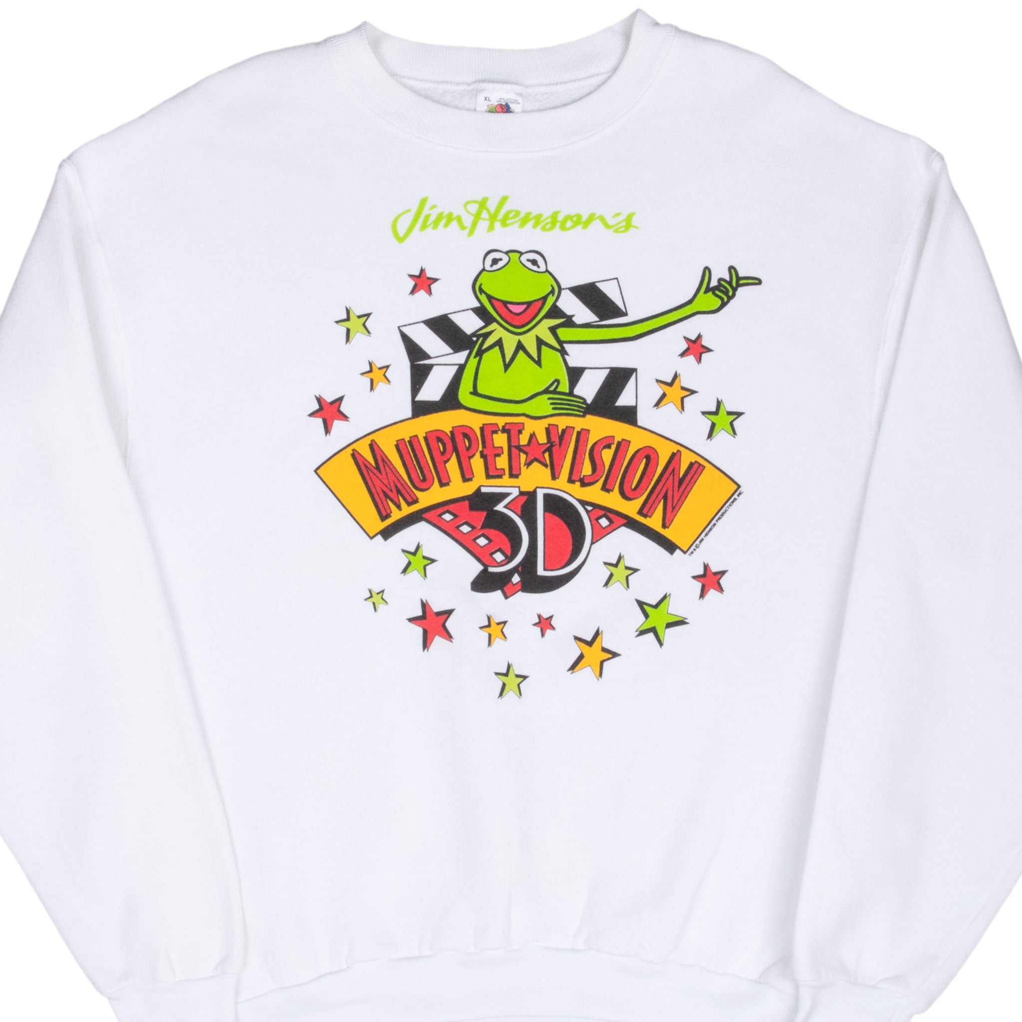 Vintage Muppet Vision Jim Henson's 1990S White Sweatshirt Size XL Made In Usa
