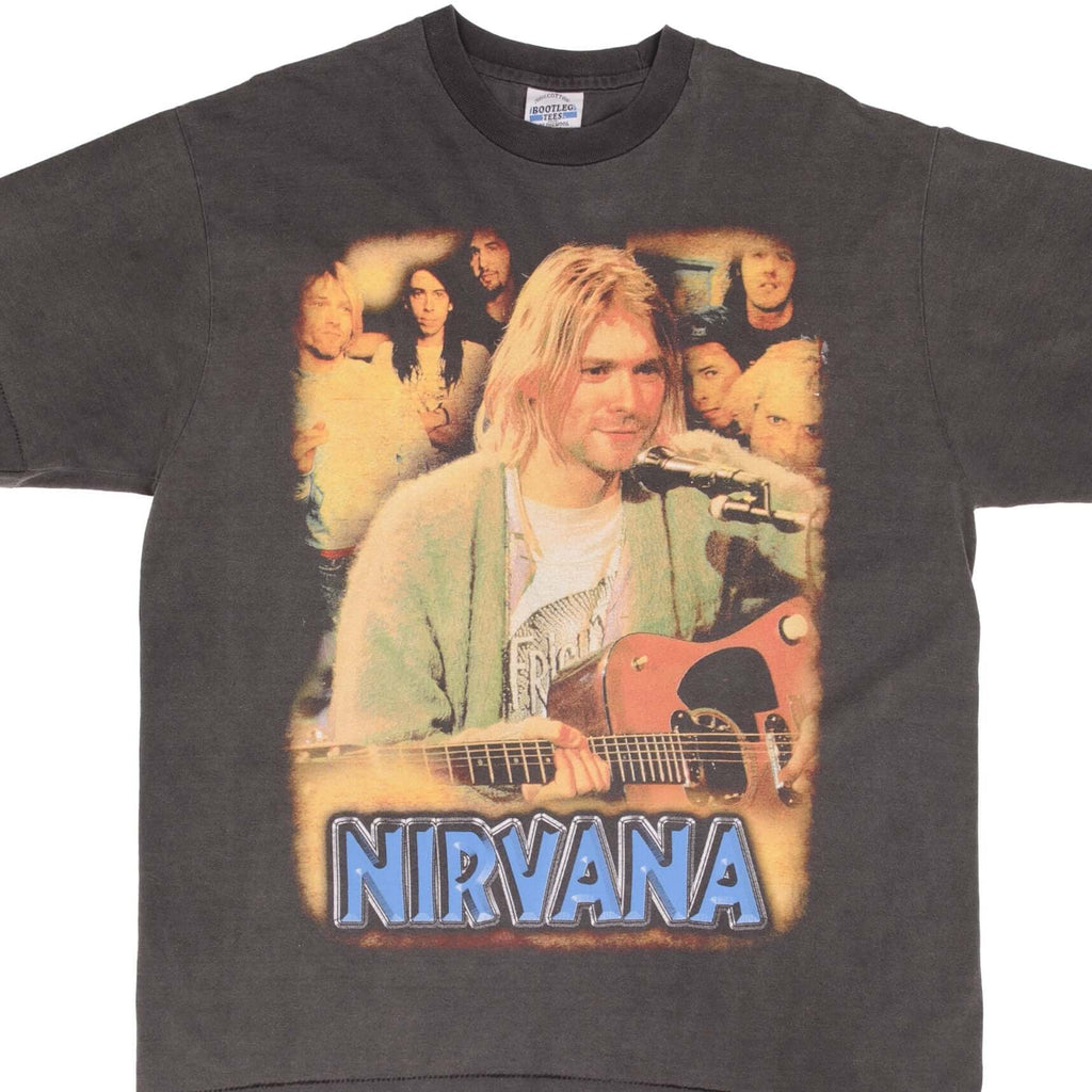 Bootleg Tee Shirt NirvanaKurt Cobain Size XL With Single Stitch Sleeves