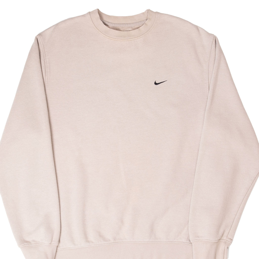 VINTAGE NIKE CLASSIC SWOOSH BEIGE SWEATSHIRT 2000S SIZE MEDIUM