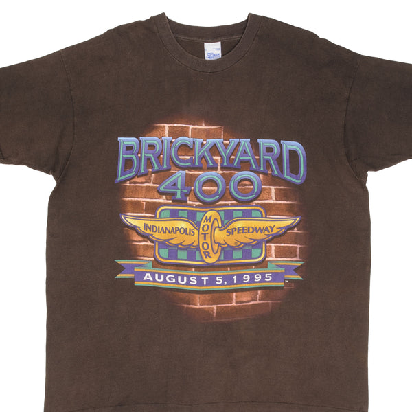 Vintage Nascar Indianapolis Brickyard 400 1995 Tee Shirt Size Xl Made In USA WITH Single Stitch Sleeves
