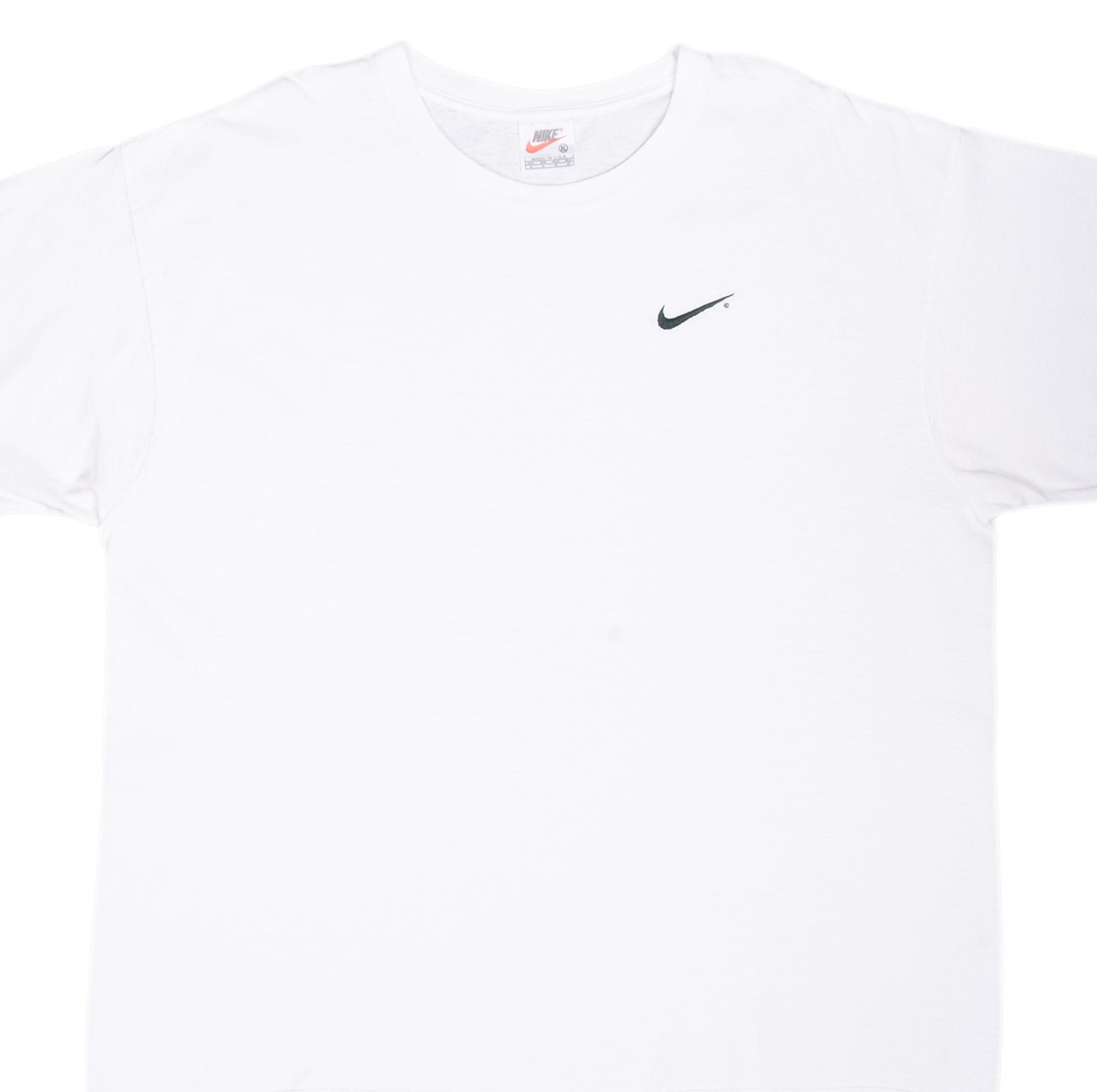 Vintage Nike Classic Swoosh White Tee Shirt 1990S Size XL Made In Usa