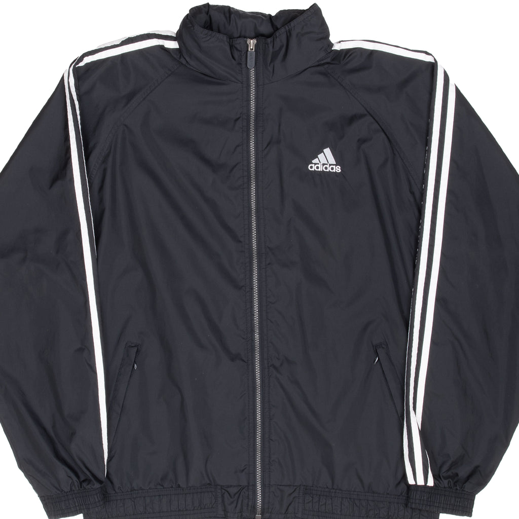 Vintage Adidas Black Windbreaker Jacket 1990S Size Medium