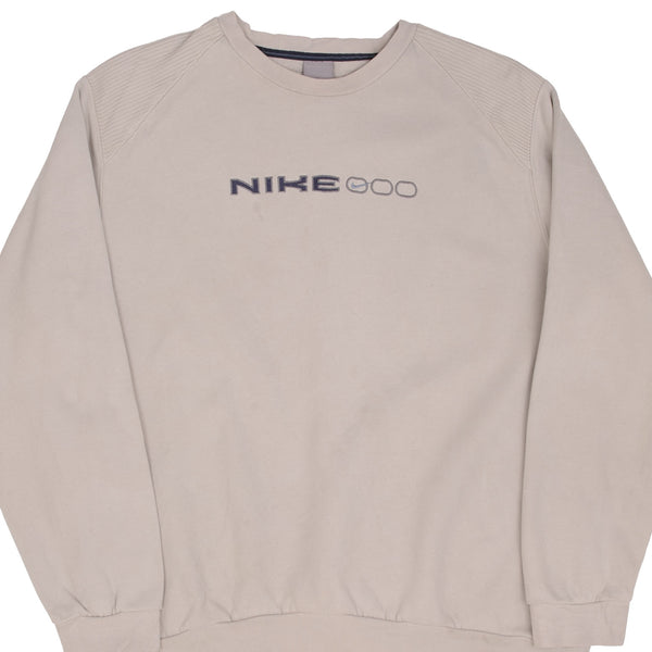 Vintage Nike Spellout Swoosh Gray Crewneck Sweatshirt 2000S Size Medium