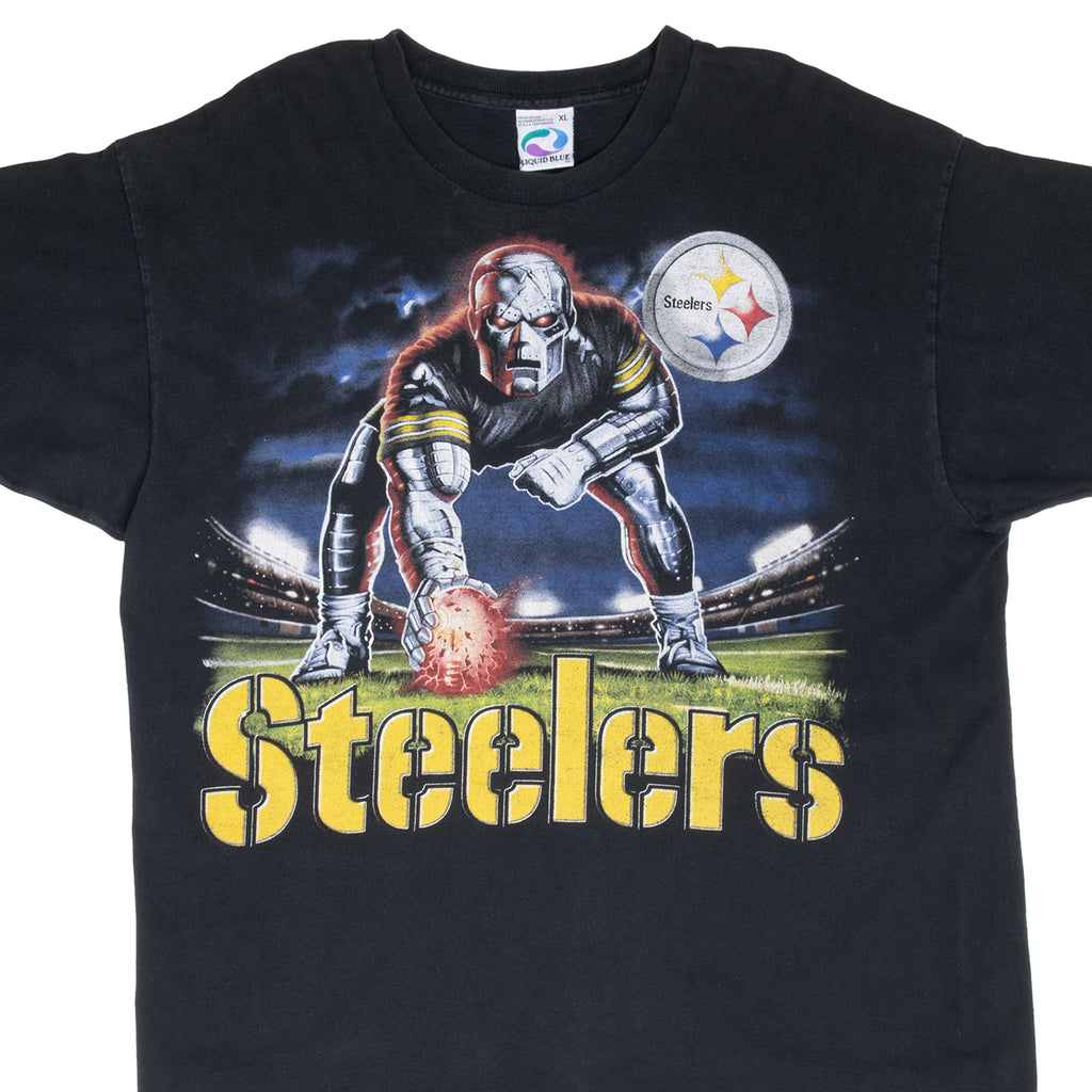 Vintage Mlb Pittsburgh Steelers Liquid Blue Tee Shirt 1990S Size XL