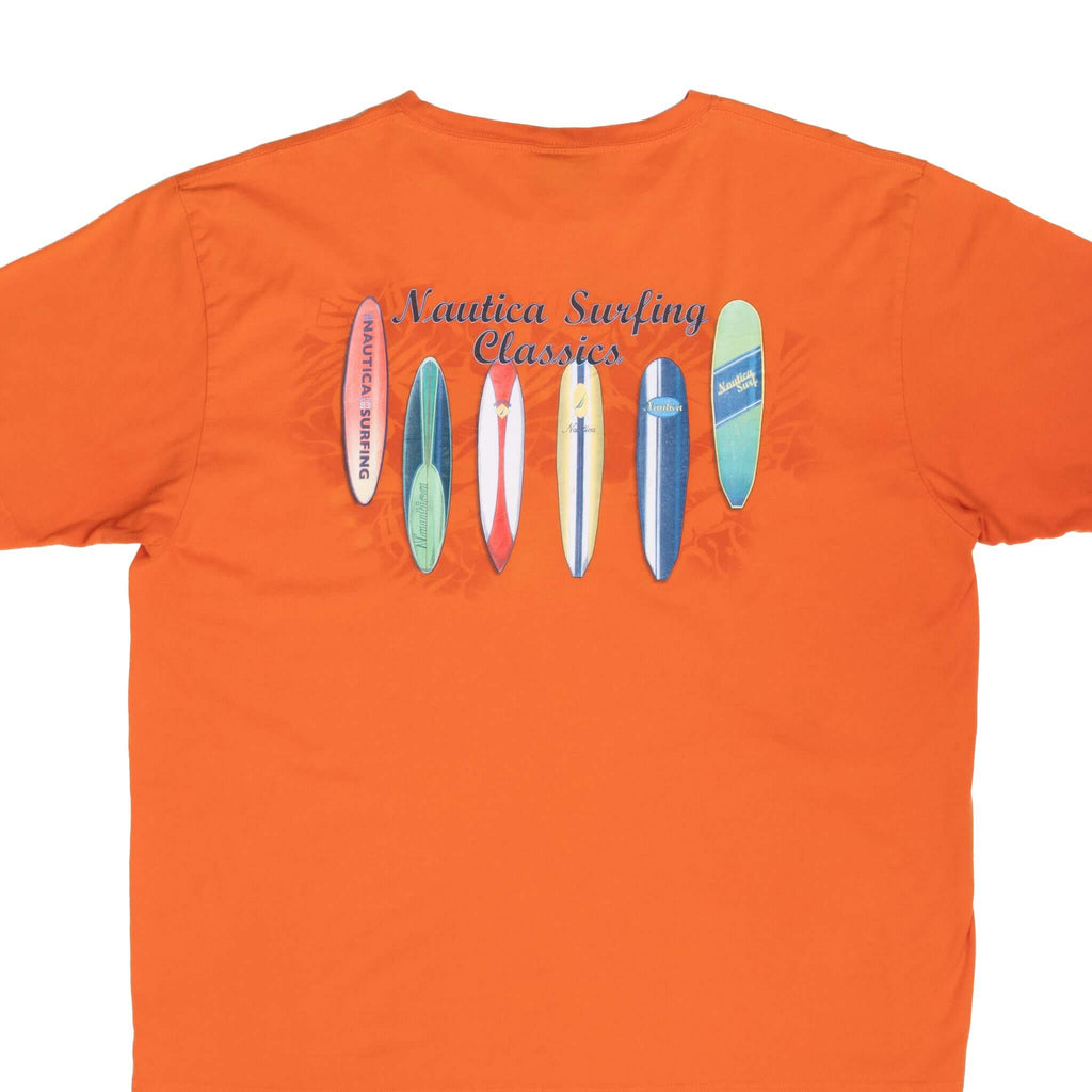 Vintage Nautica Surf Orange Tee Shirt 2000S Size XL