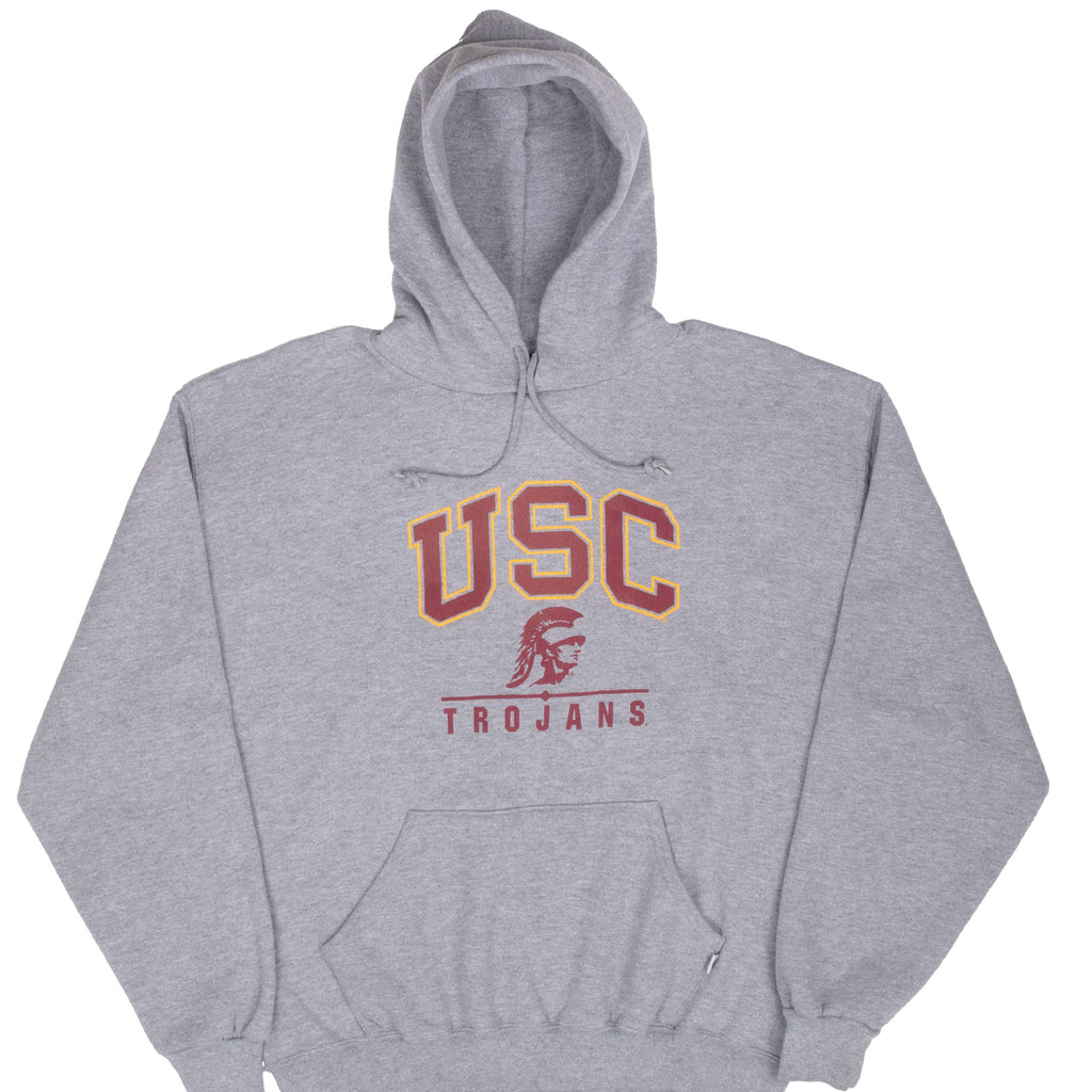 Vintage Usc Russell Grey Hoodie Sweatshirt 1990S Size Large