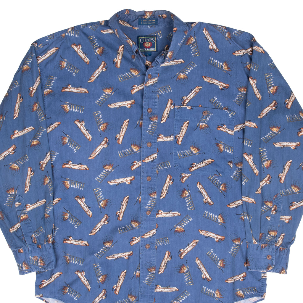 Vintage Chaps Ralph Lauren Indian Pattern Pocket shirt 1990S Size Large