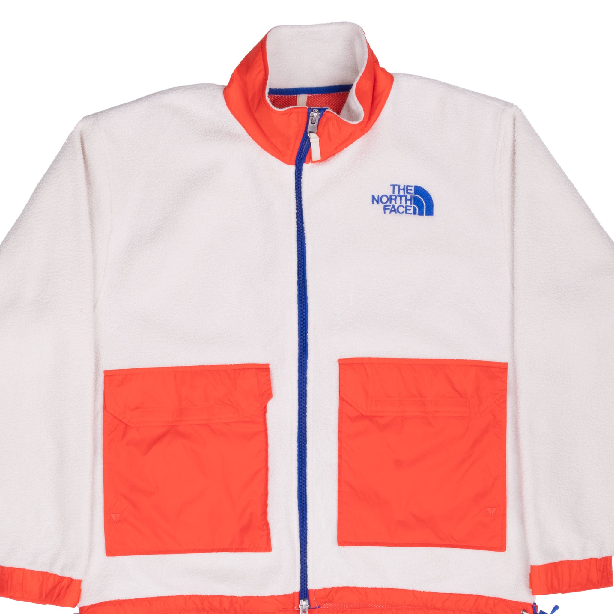 The North Face Color Block Full Zip White Soft Fleece Jacket Size Medium