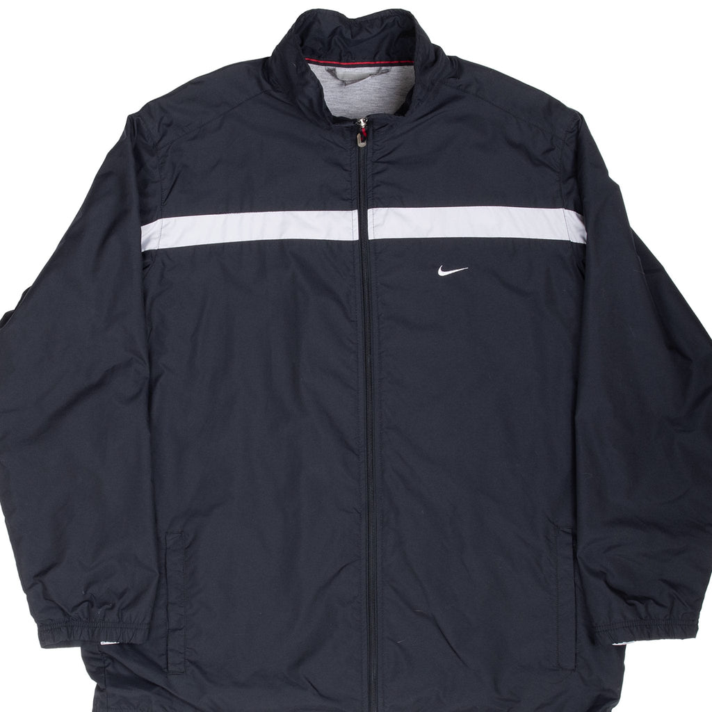 VINTAGE NIKE BLACK SWOOSH WINDBREAKER JACKET 2000S XL