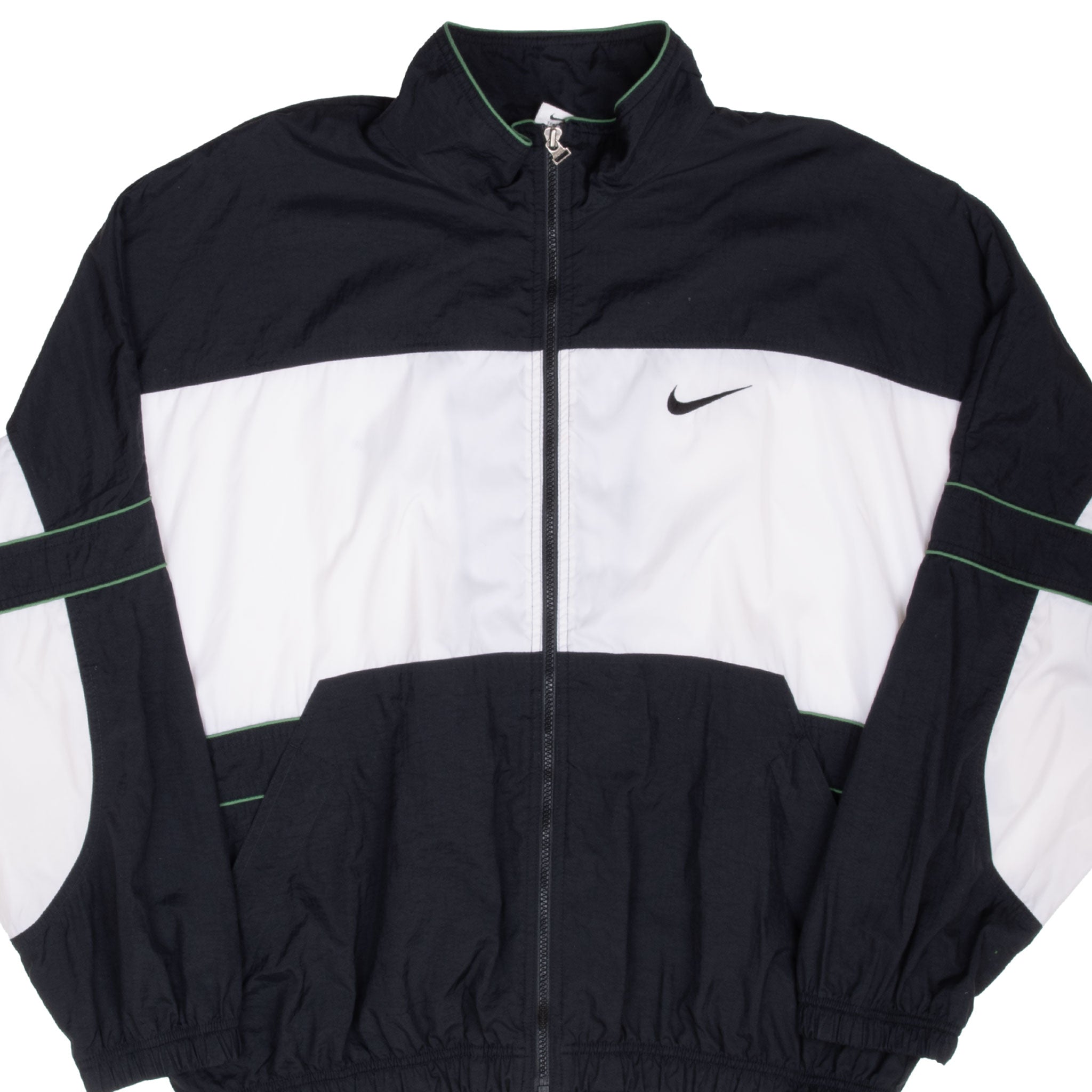 Vintage Nike Big Swoosh Black Windbreaker Jacket 1990S Size XL