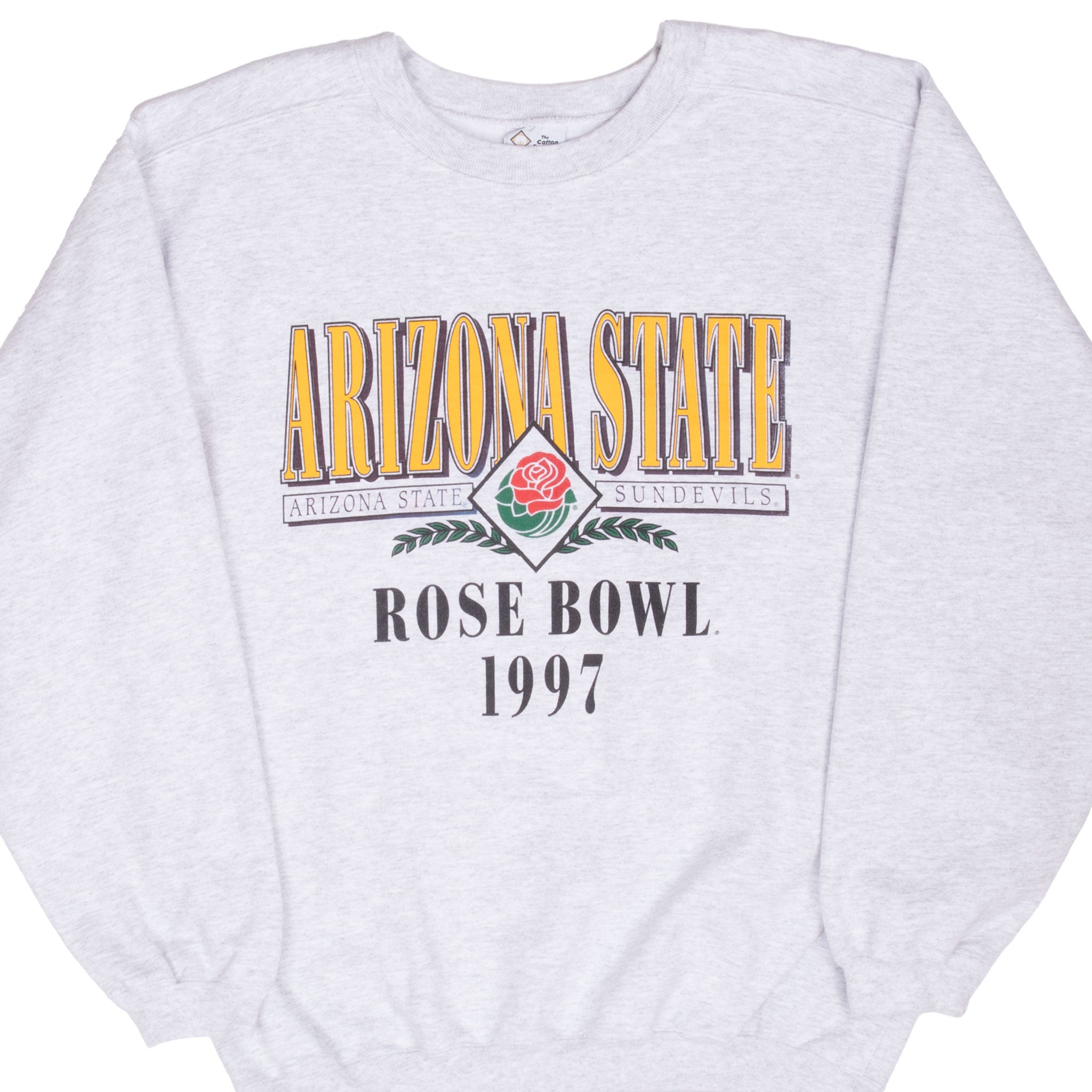 Vintage Ncaa Arizona State Sun Devils Rose Bowl 1997 Grey Sweatshirt Size Medium Made In Usa