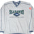 Front of gray Seattle Seahawks sweatshirt with embroidered team logo and navy piping
