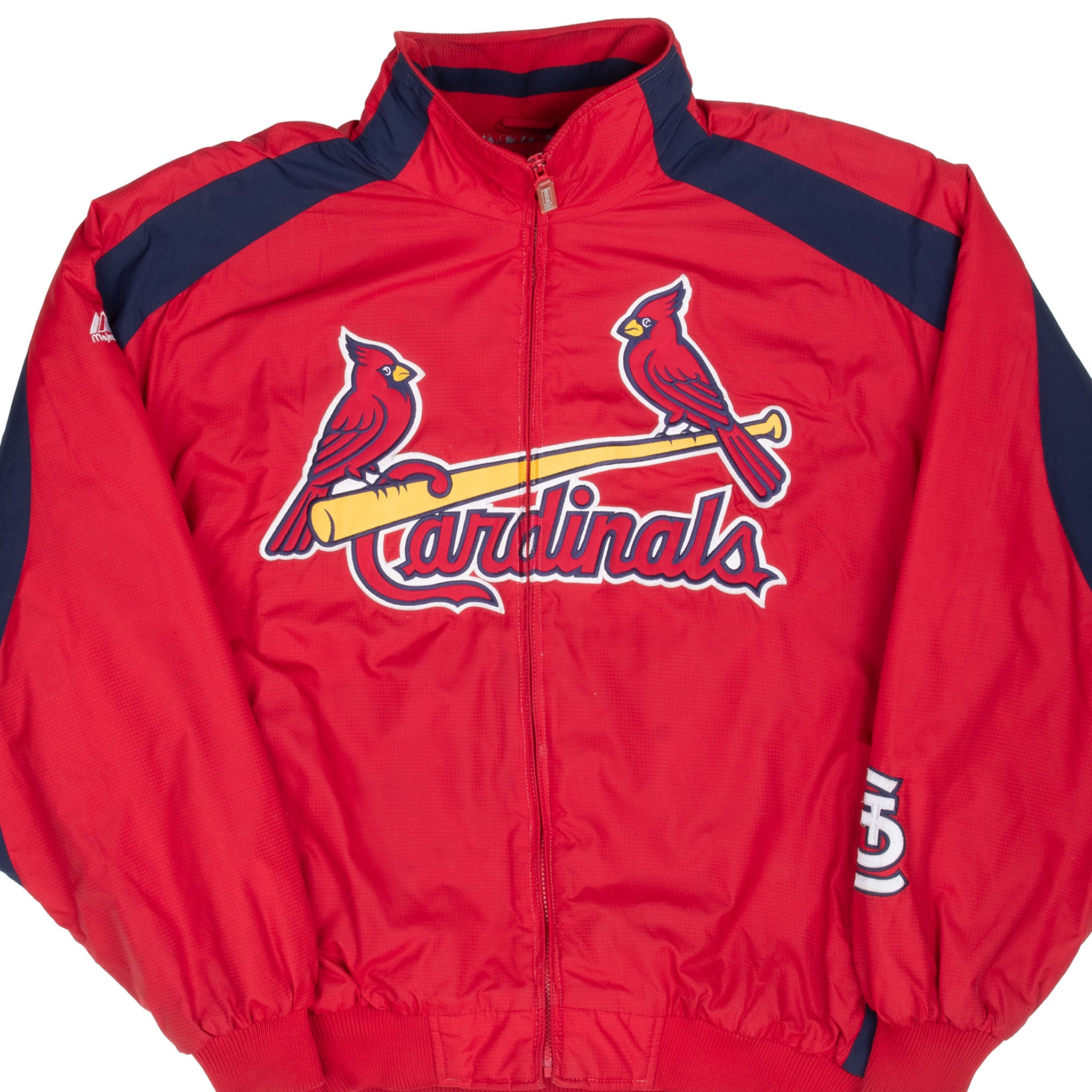 VINTAGE MLB ST LOUIS CARDINALS MAJESTIC WINDBREAKER JACKET 1990S XL