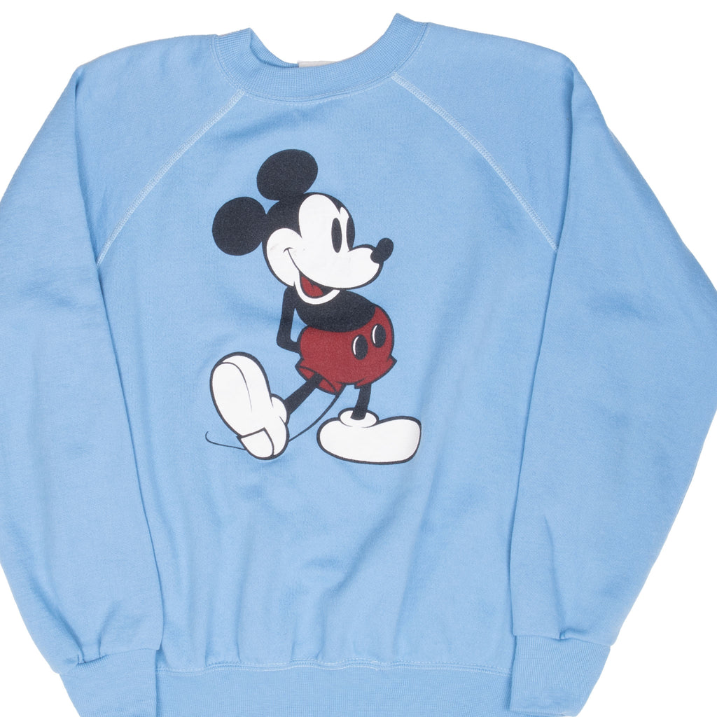 Vintage Disney Mickey Mouse Blue Sweatshirt 1990S Size Large Made In Usa