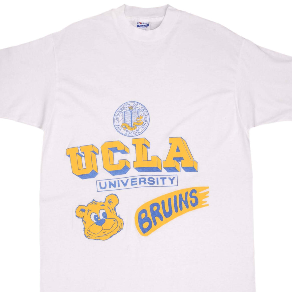 Vintage UCLA University of California Los Angeles Bruins Tee Shirt 1990S Size Large Made In USA With Single Stitch Sleeves
