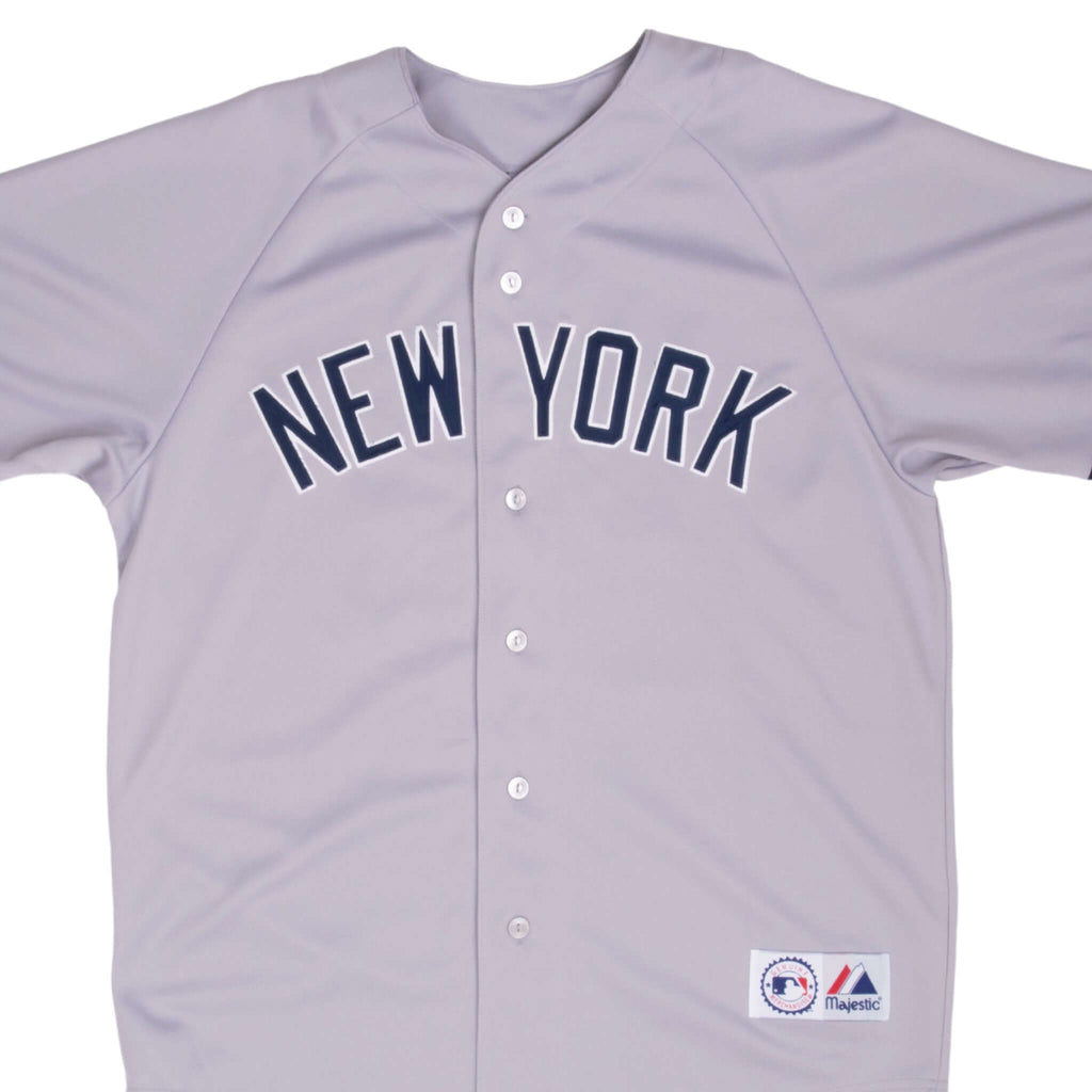 Vintage Mlb New York Yankees Damon #18 Majestic Jersey 2000S Size Large