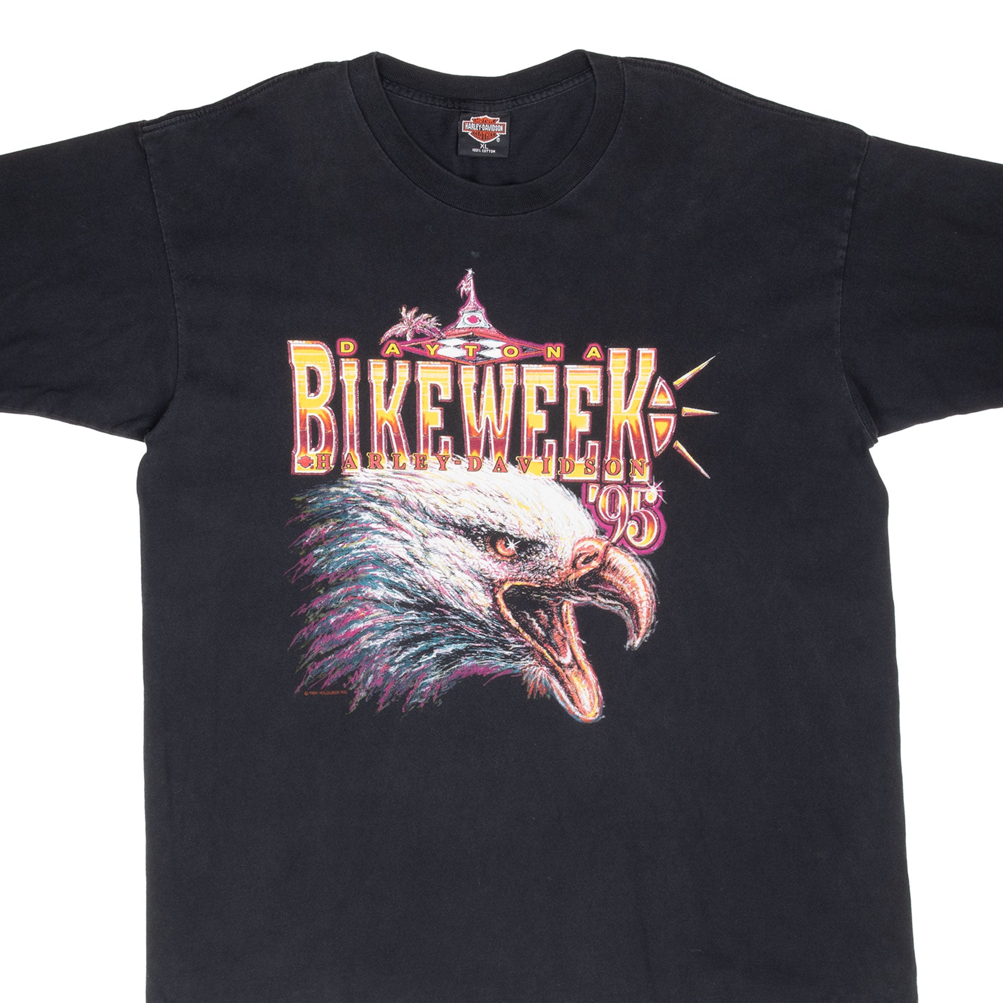 Vintage Harley Davidson Daytona Bike Week 1995 Tee Shirt Size XL Made In Usa With Single Stitch Sleeves