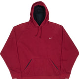 Vintage Nike Classic Swoosh Red Burgundy Sweatshirt 2000S Size 2XL