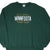 Front of dark green Minnesota Wild sweatshirt with embroidered National Hockey League design