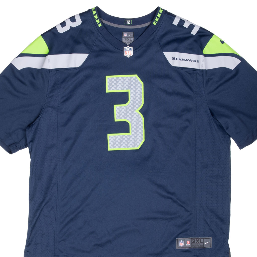 VINTAGE NFL SEATTLE SEAHAWKS WILSON #3 NIKE JERSEY SIZE 3XL