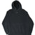 Front of black Nike pullover hoodie with small white center Swoosh and kangaroo pocket