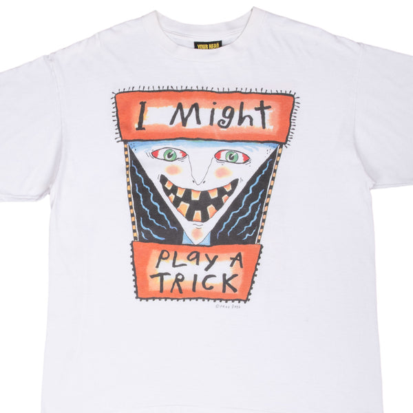 VINTAGE FRED BABB I MIGHT PLAY A TRICK ART TEE SHIRT 1990S XL MADE IN USA