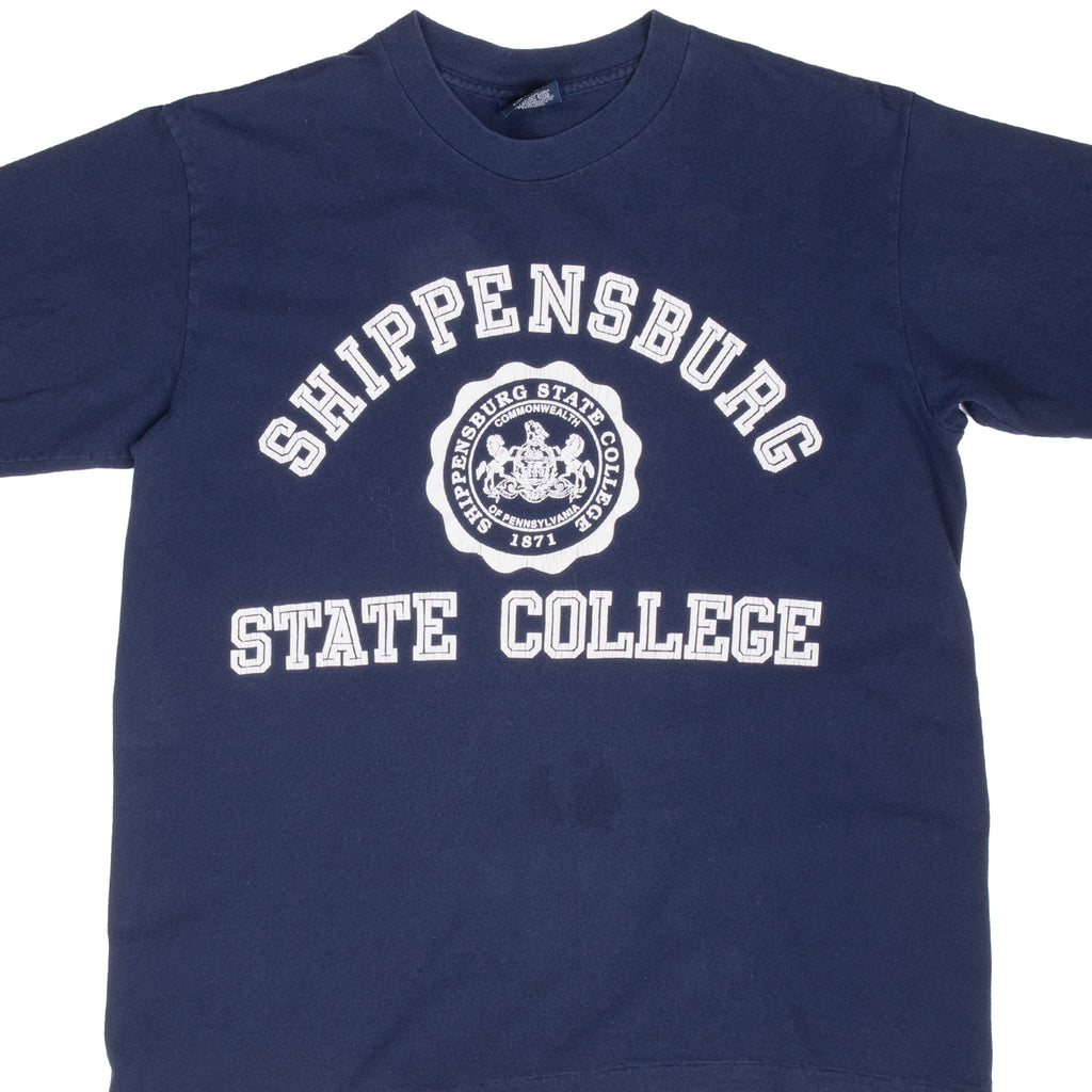 Vintage Shippensburg State College 1990S Tee Shirt Size Large Made In Usa With Single Stitch Sleeves